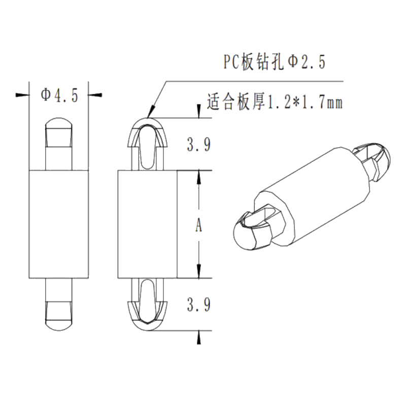 mad双头卡扣式隔离柱